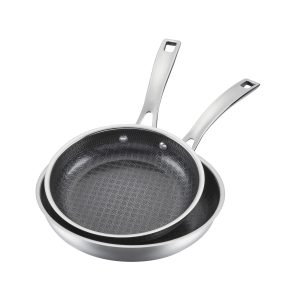 FusionPlus® Hybrid Stainless Steel 2-Pk Skillets (8" & 10")