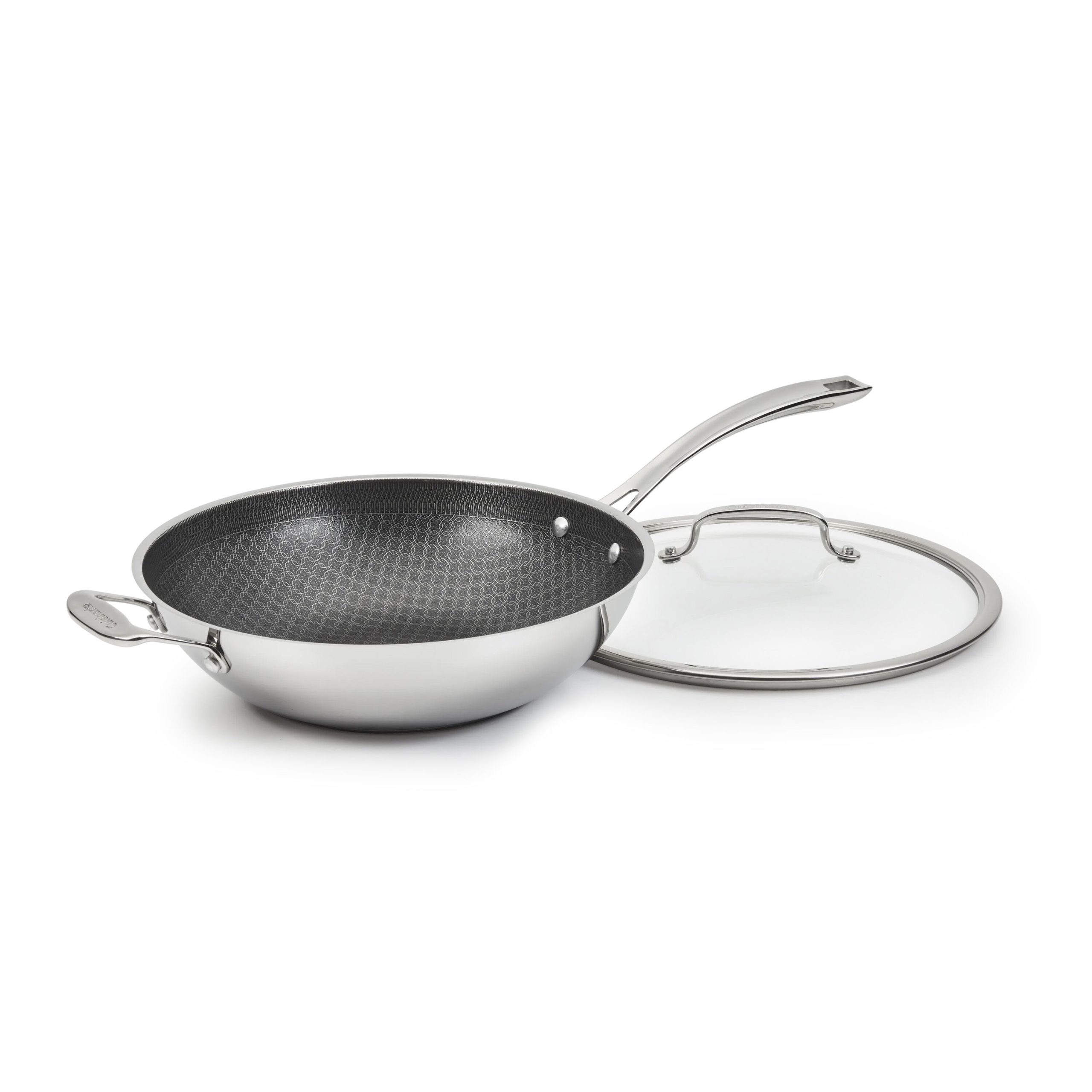 FusionPlus® Hybrid Stainless Steel 12" Wok with Cover and Helper Handle