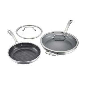 FusionPlus® Hybrid 4pc Skillet Set– 10” with Lid & 12” with Lid