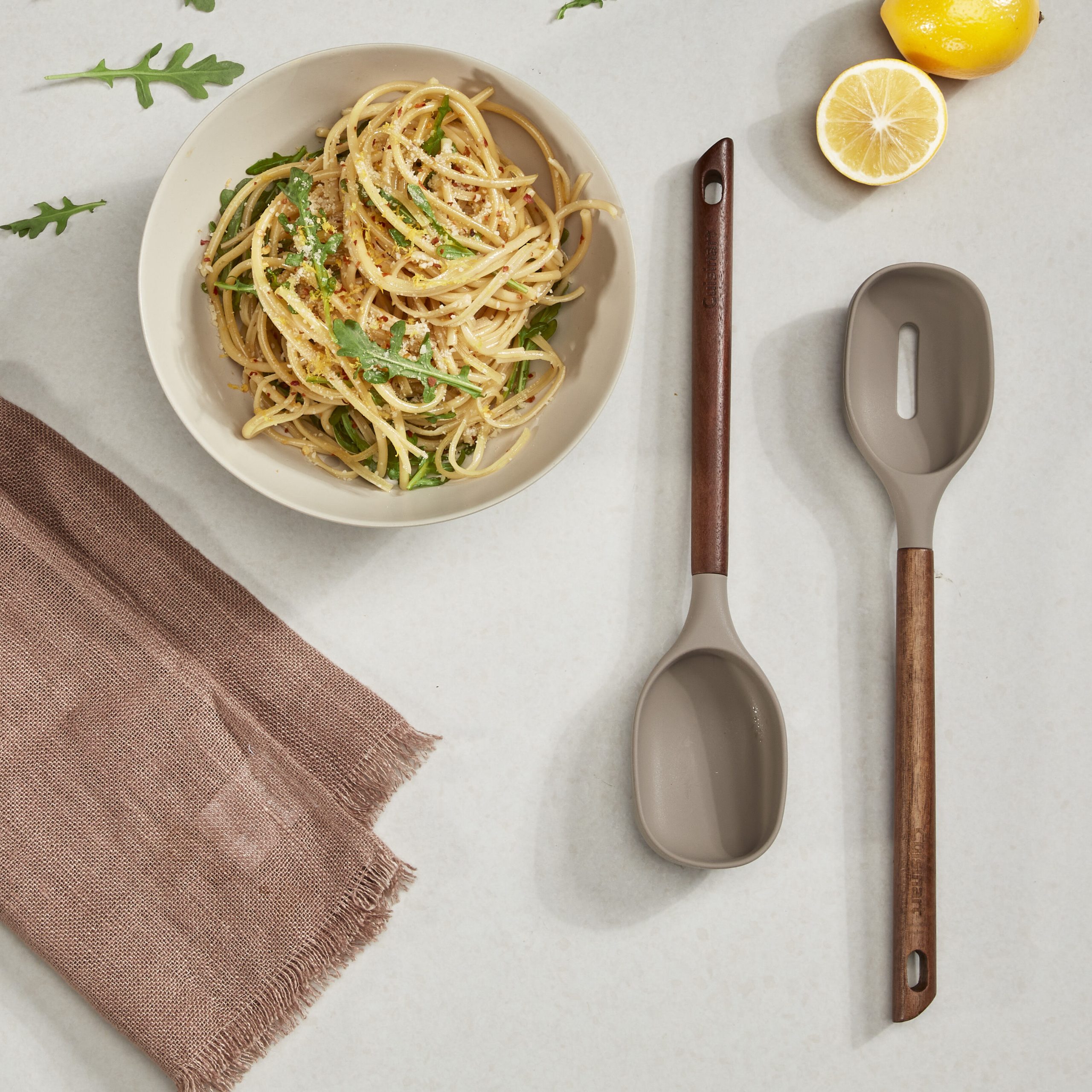 Acacia Fusion Slotted Spoon & Solid Spoon Set - Image 2