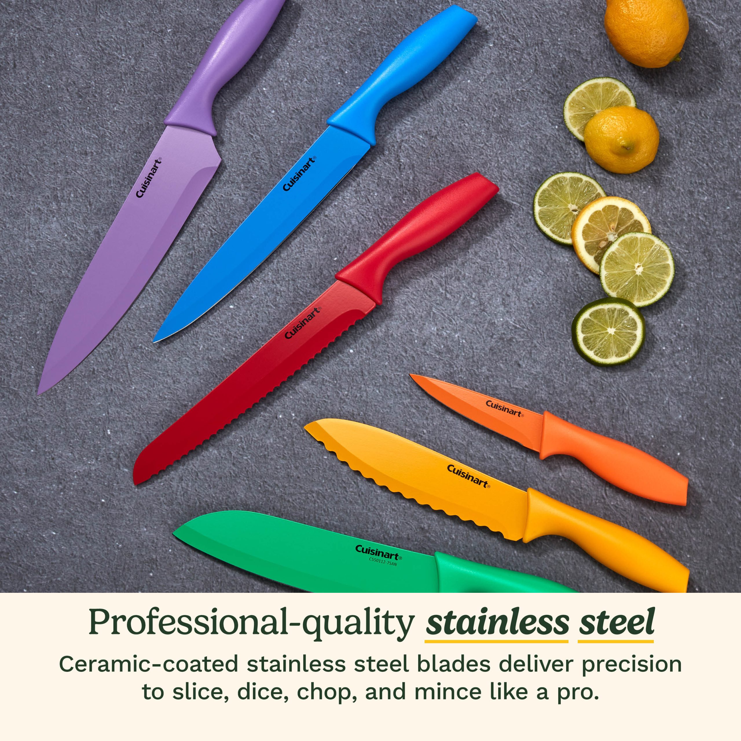 12 Piece Nonstick Color Knife Set with Blade Guards - Image 3