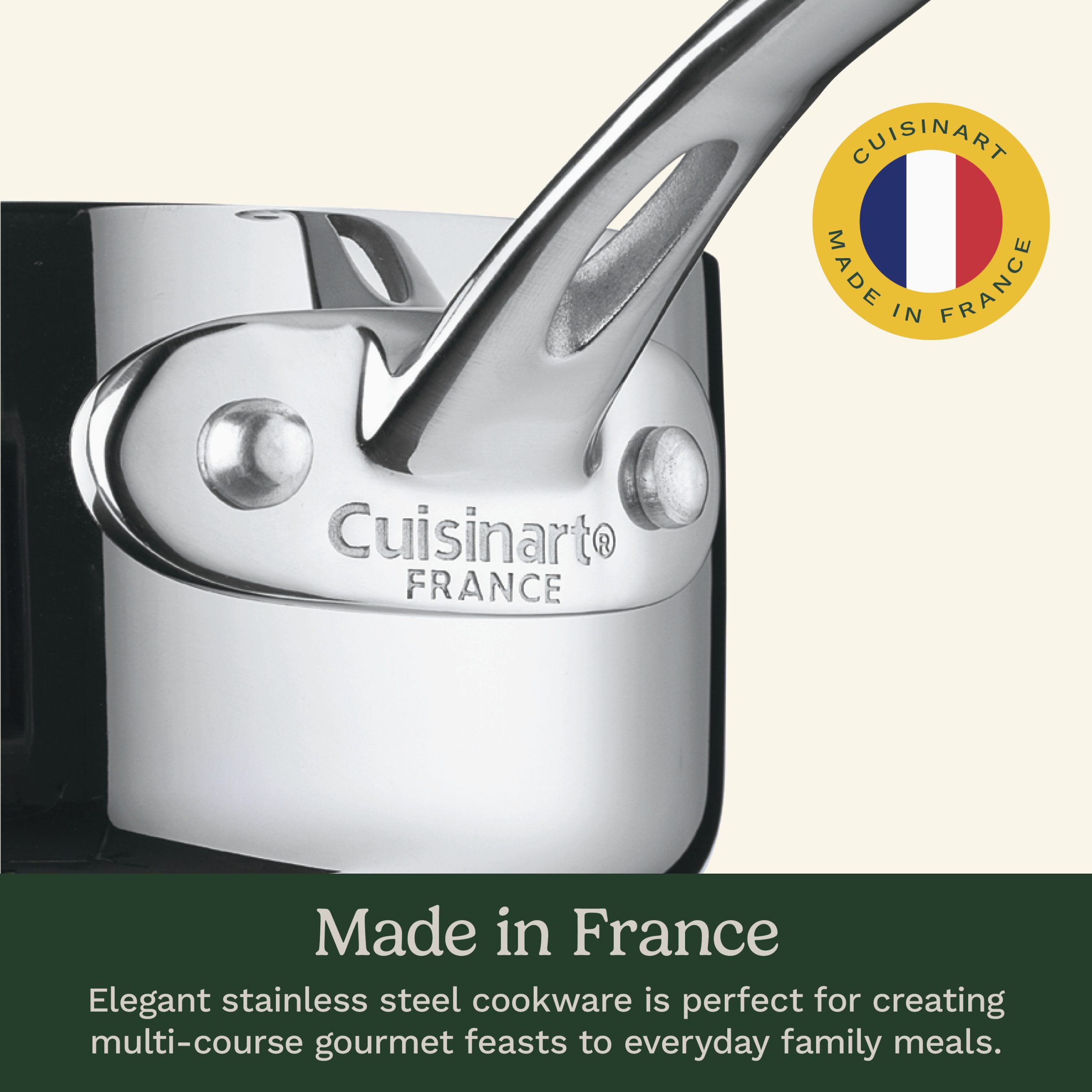 French Classic Tri-Ply Stainless Cookware 13 Piece Set - Image 3