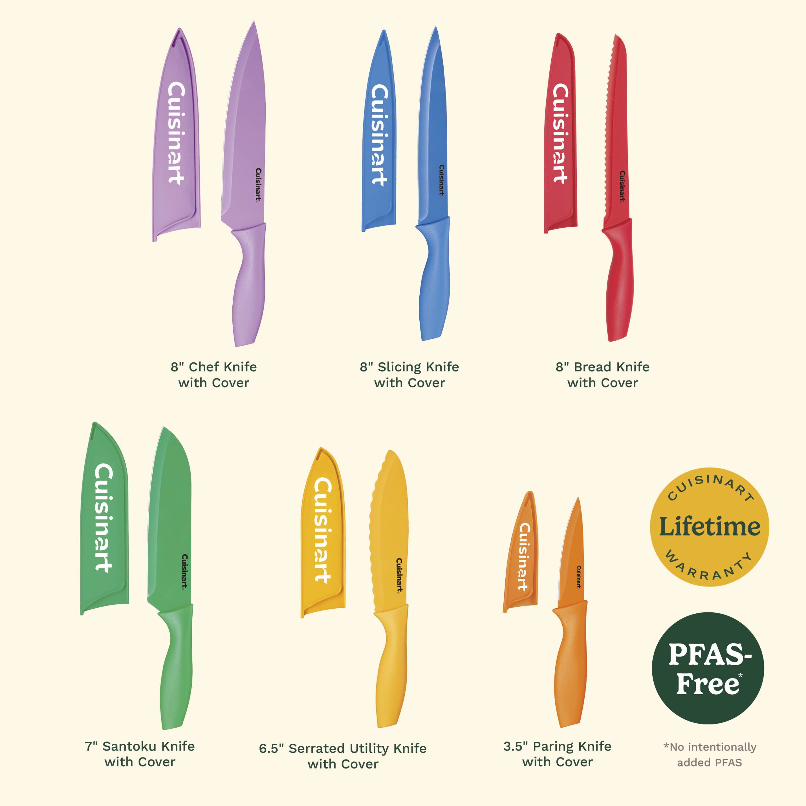 12 Piece Nonstick Color Knife Set with Blade Guards - Image 6