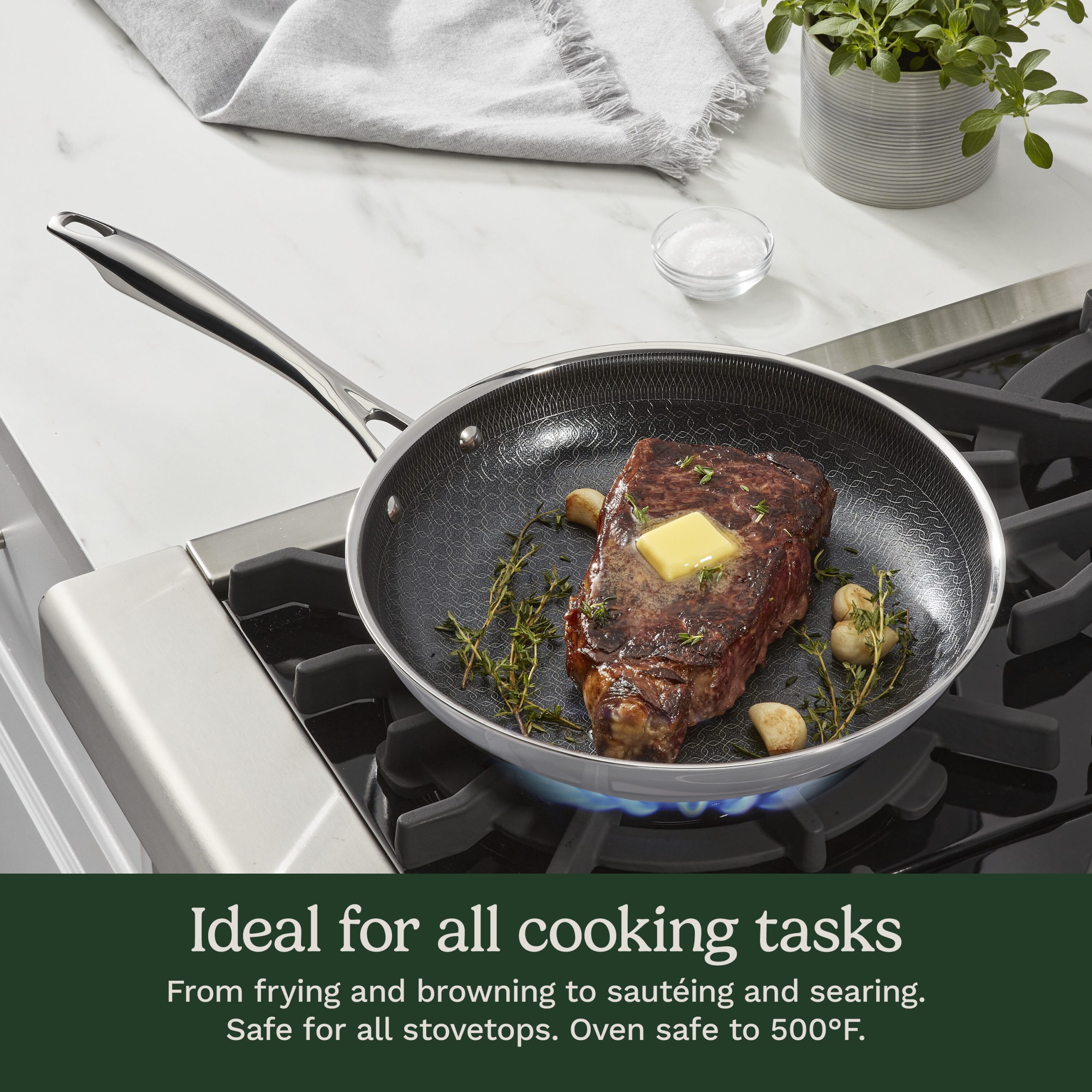 FusionElite+™ Hybrid Tri-Ply Stainless Steel 10" Skillet - Image 8