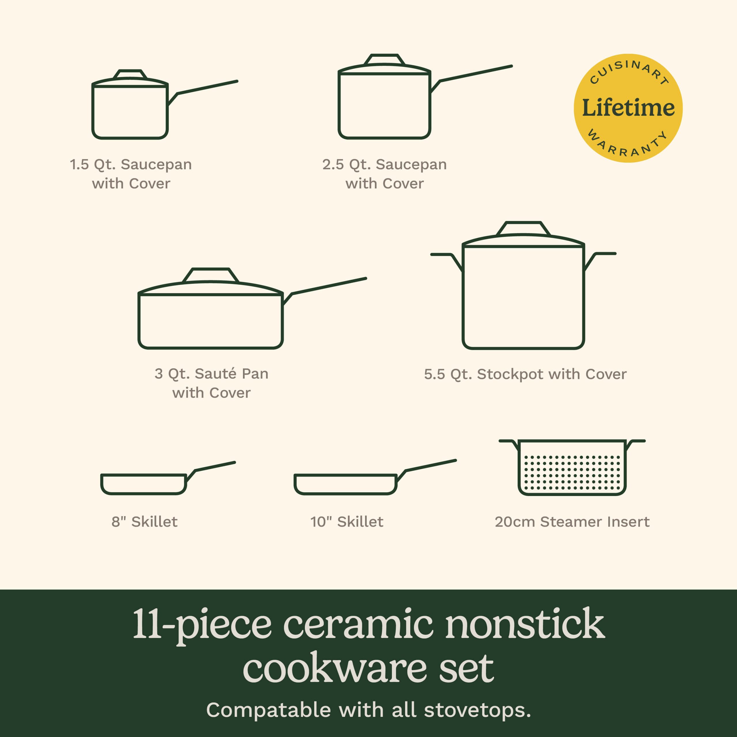 11-Pc Color Impressions Ceramic Nonstick Set - Image 9