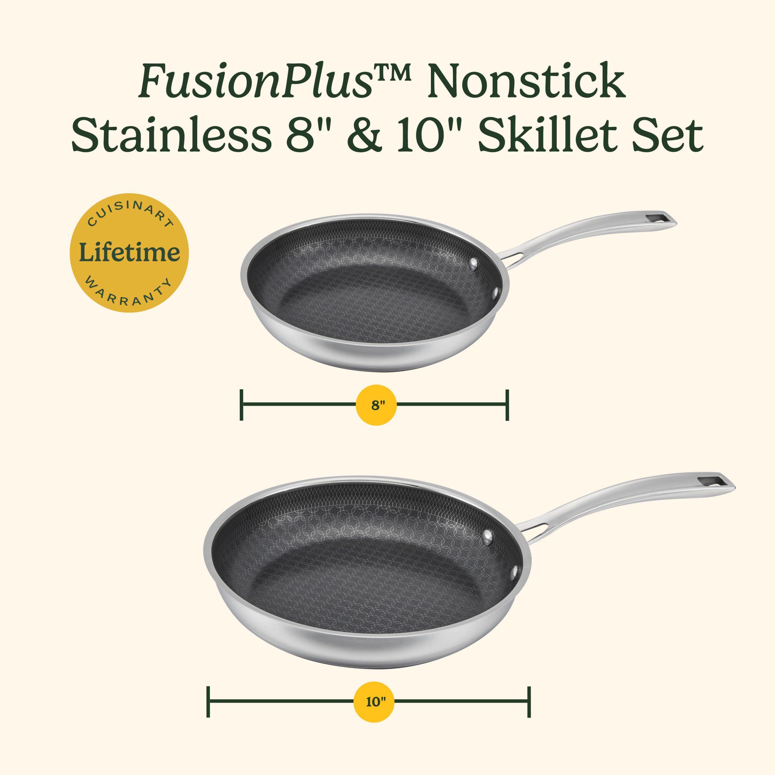 FusionPlus® Hybrid Stainless Steel 2-Pk Skillets (8" & 10") - Image 9