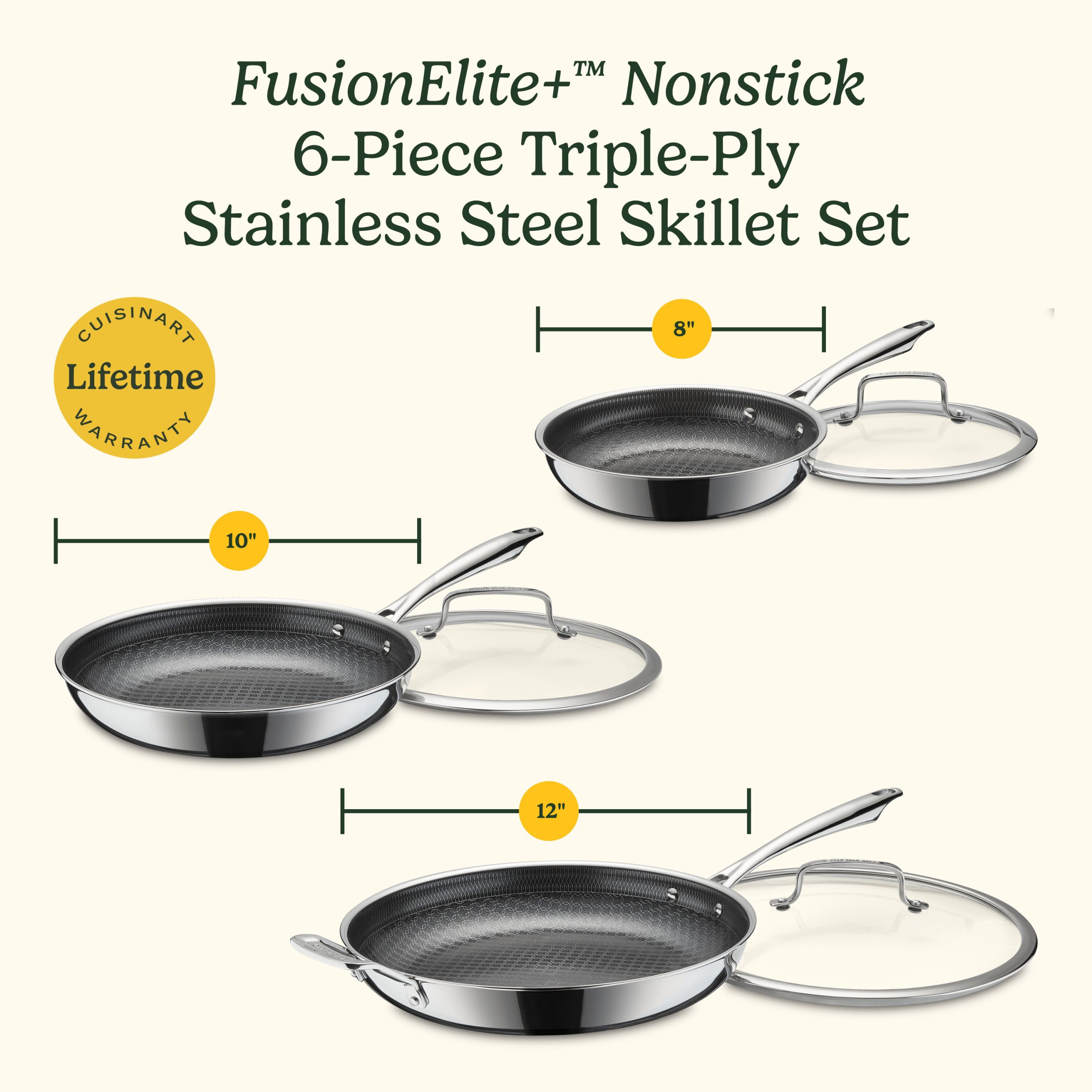 FusionElite+™ Hybrid Tri-Ply Stainless Steel 6-Pc Skillet Set - Image 10