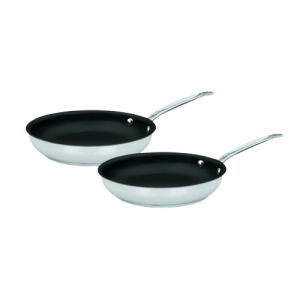 Chef's Classic™ Stainless Set of 2 Non-Stick Skillets (9" Skillet & 11" Skillet)