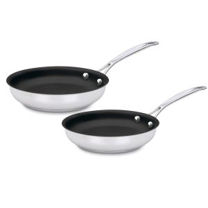 Chef's Classic™ Stainless Set of 2 Non-Stick Skillets (9" Skillet & 11" Skillet)