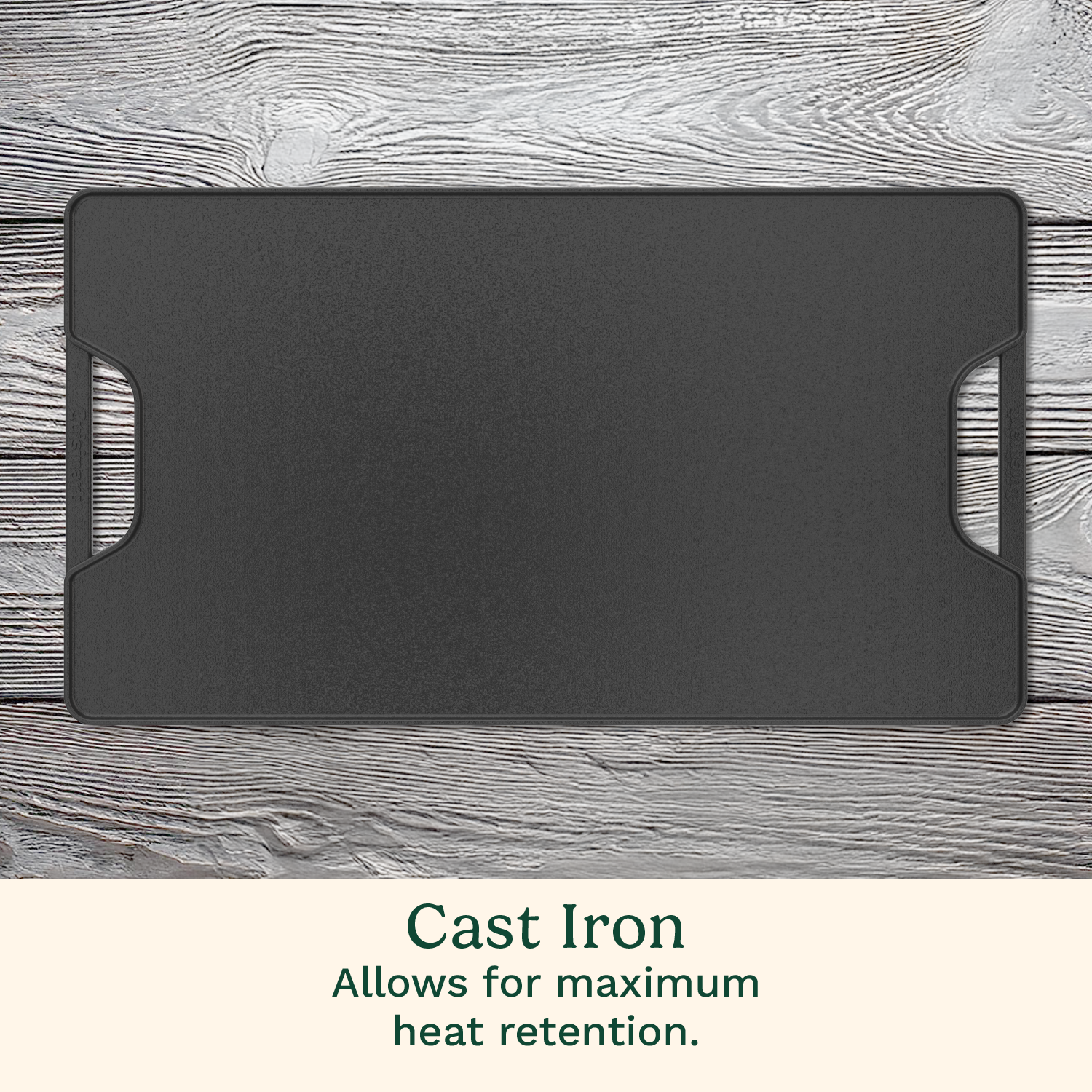 Reversible 2-in-1 Cast Iron Grill/Griddle Plate - Image 5