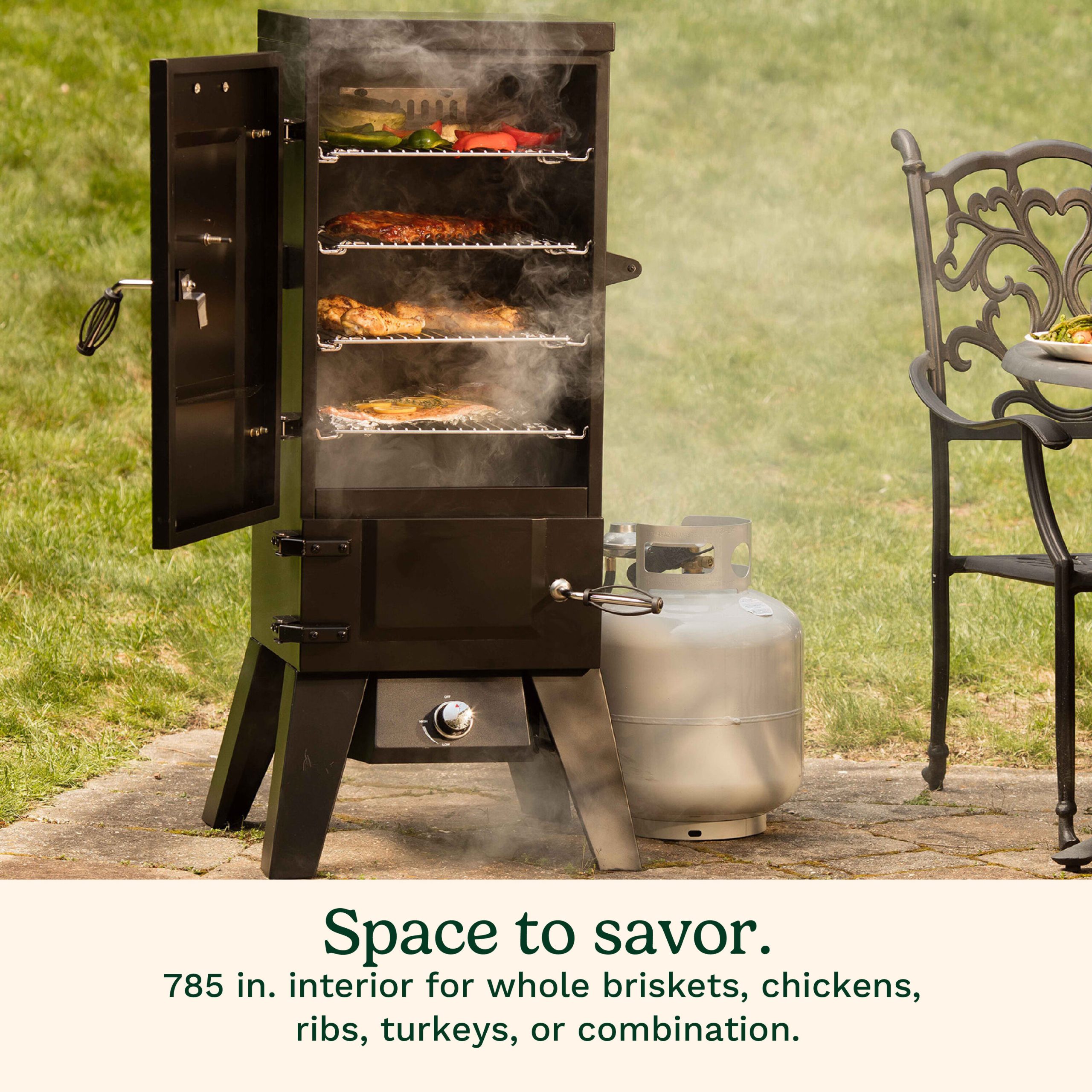 Discontinued Vertical 36" Propane Smoker - Image 5