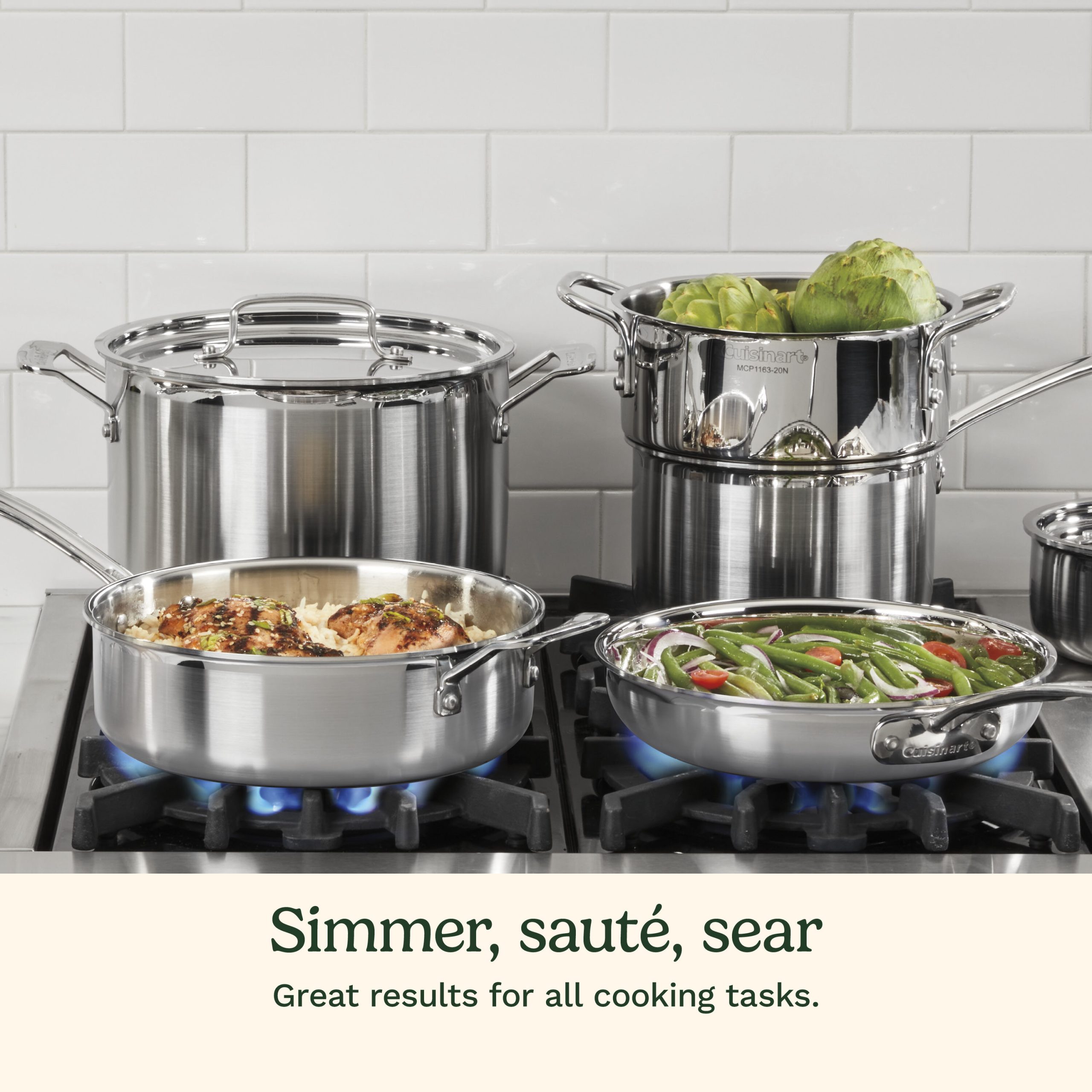 MultiClad Pro Triple Ply Stainless Cookware 12 Piece Set - Image 5