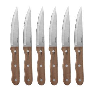 6 Piece Triple Rivet Walnut Steak Knife Set