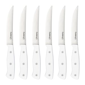 Classic Matte White Triple Rivet 6 Piece Steak Knife Set