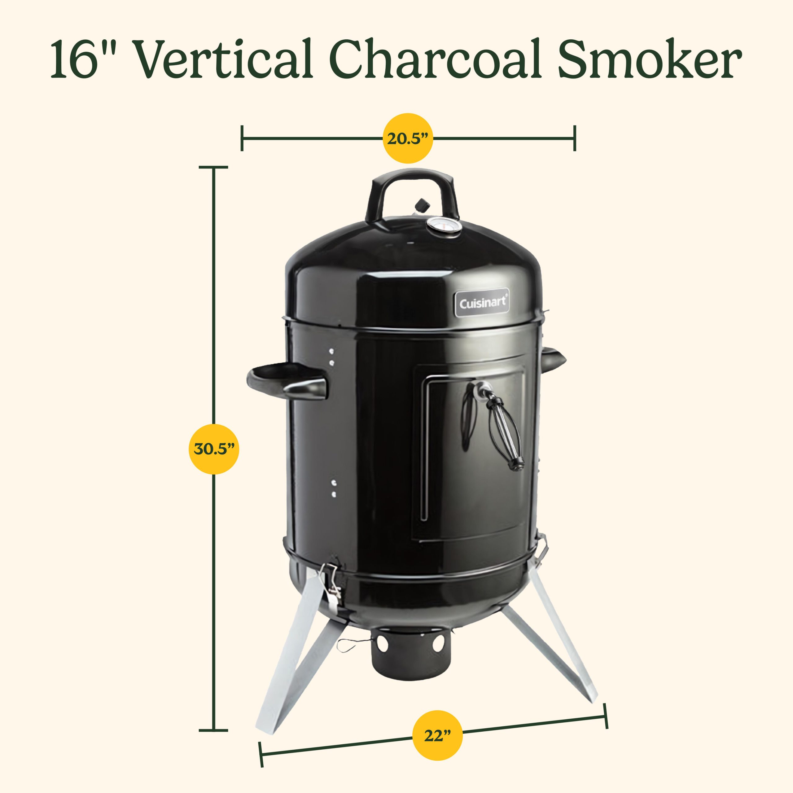 16" Vertical Charcoal Smoker - Image 2