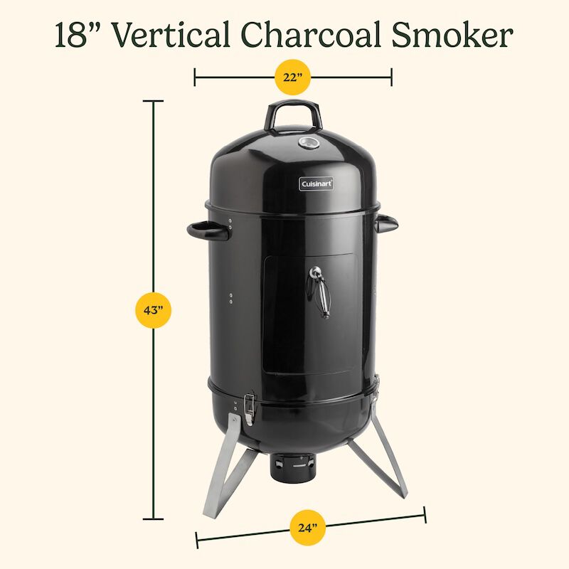 18" Vertical Charcoal Smoker - Image 2
