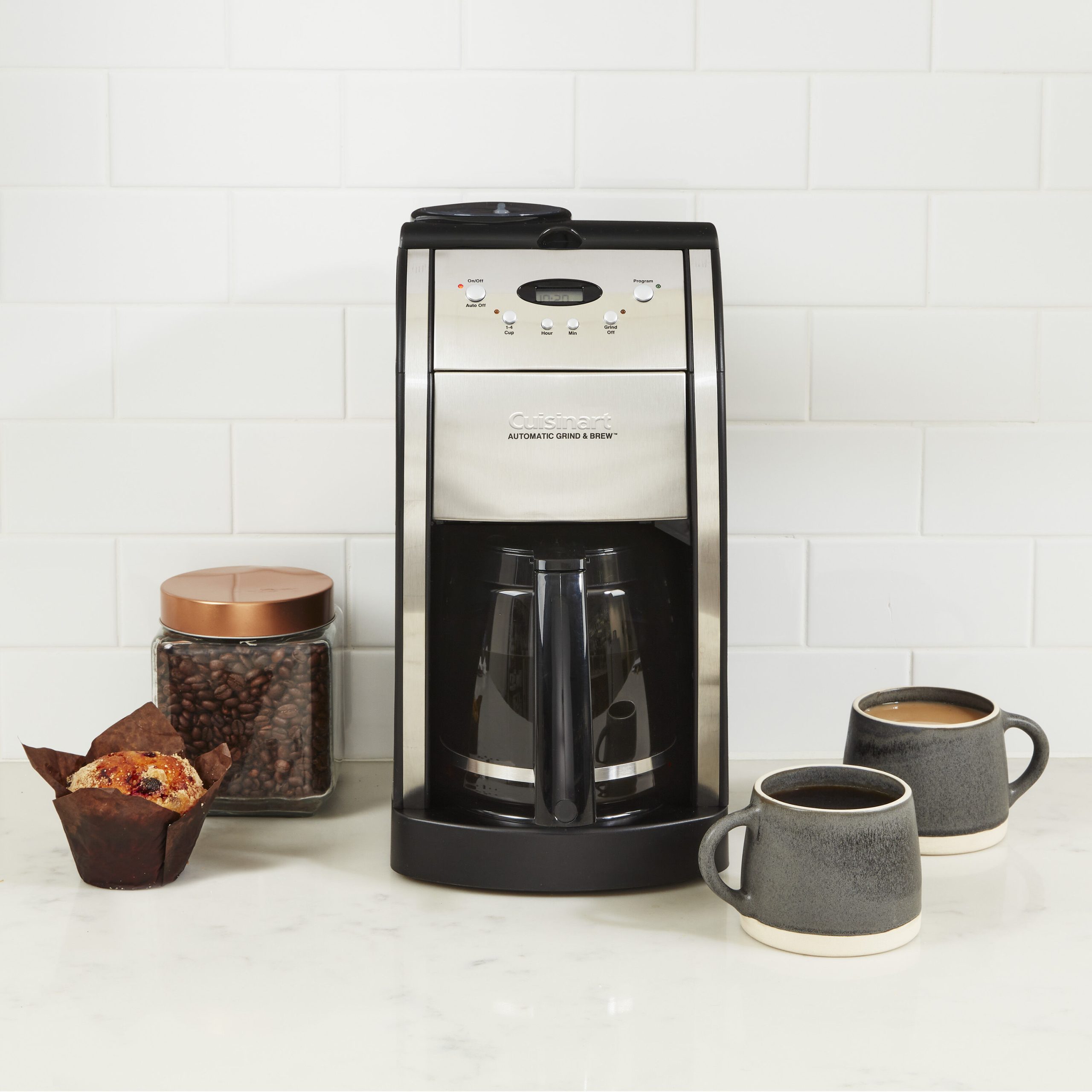 Discontinued Grind & Brew 12 Cup Automatic Coffeemaker with Brushed Metal Italian Styling - Image 3
